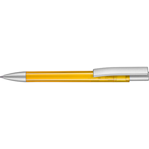 Kugelschreiber STRATOS TRANSPARENT SI , Ritter-Pen, mango-gelb, ABS-Kunststoff, 1,70cm (Länge), Bild 3