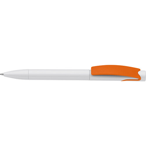 Kugelschreiber Punto , weiß / orange, ABS, 14,70cm (Länge), Bild 3