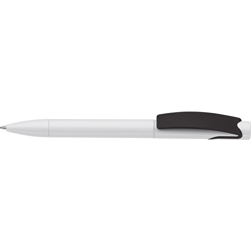 Kugelschreiber Punto , weiss / schwarz, ABS, 14,70cm (Länge), Bild 3