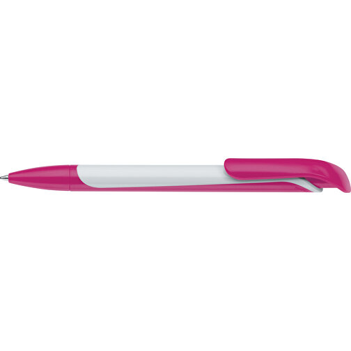 Kugelschreiber Long Shadow , rosa / weiss, ABS, 14,80cm (Länge), Bild 3