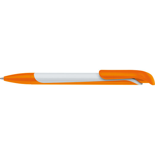 Kugelschreiber Long Shadow , orange / weiss, ABS, 14,80cm (Länge), Bild 3