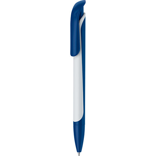 Kugelschreiber Long Shadow , dunkelblau / weiss, ABS, 14,80cm (Länge), Bild 1