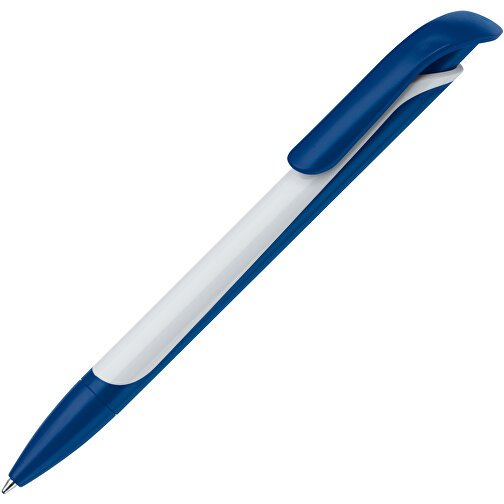 Kugelschreiber Long Shadow , dunkelblau / weiß, ABS, 14,80cm (Länge), Bild 2