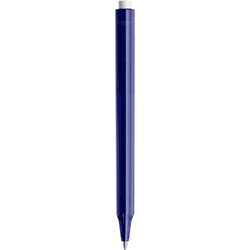 Pigra P04 Push Kugelschreiber , blau / weiss, ABS-Kunststoff, 14,10cm x 1,40cm (Länge x Breite), Bild 2