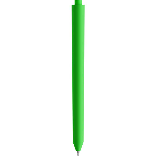 Pigra P03 Soft Touch Push Kugelschreiber , grün / weiss, ABS-Kunststoff, 14,00cm x 1,30cm (Länge x Breite), Bild 2