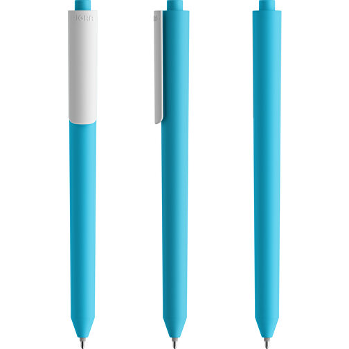 Pigra P03 Push Kugelschreiber , hellblau / weiss, ABS-Kunststoff, 14,00cm x 1,30cm (Länge x Breite), Bild 6