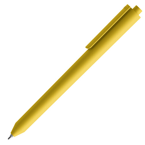 Pigra P03 Push Kugelschreiber , gelb, ABS-Kunststoff, 14,00cm x 1,30cm (Länge x Breite), Bild 4