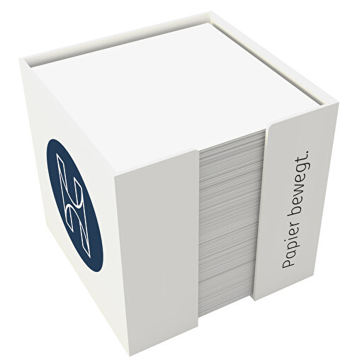Zettelbox 'Trendy' 10 X 10 X 10 Cm , weiß, Box: Polystyrol, Füllung: 90 g/m² holzfrei weiß, chlorfrei gebleicht, 10,00cm x 10,00cm x 10,00cm (Länge x Höhe x Breite), Bild 1