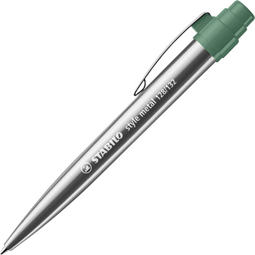 STABILO Style Metal Kugelschreiber , Stabilo, silber/laubgrün, Metall, 14,00cm x 1,90cm x 1,50cm (Länge x Höhe x Breite), Bild 2