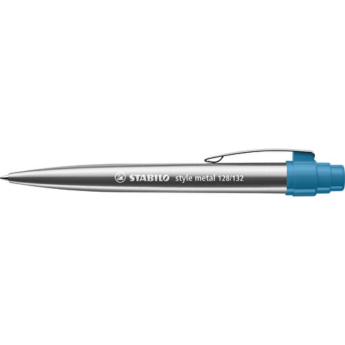 STABILO Style Metal Kugelschreiber , Stabilo, silber/topasblau, Metall, 14,00cm x 1,90cm x 1,50cm (Länge x Höhe x Breite), Bild 3