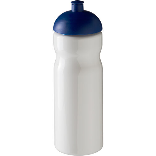 H2O Active® Base 650 Ml Sportflasche Mit Stülpdeckel , weiß / blau, PET Kunststoff, 90% PP Kunststoff, 10% TPE Kunststoff, 22,30cm (Höhe), Bild 1