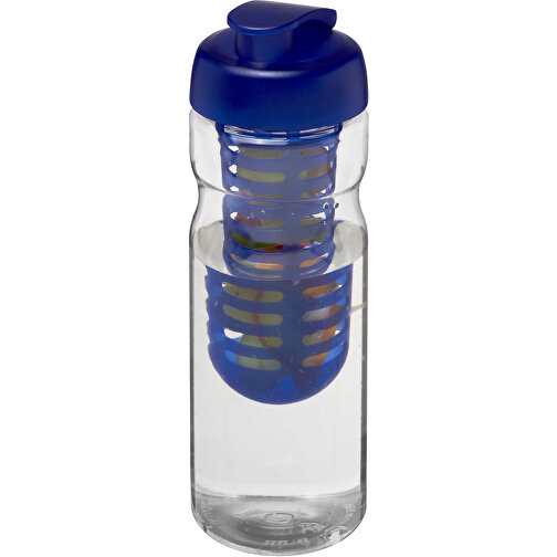 H2O Active® Base 650 Ml Sportflasche Mit Klappdeckel Und Infusor , transparent / blau, PET Kunststoff, PP Kunststoff, PP Kunststoff, 22,10cm (Höhe), Bild 1