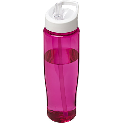 H2O Active® Tempo 700 Ml Sportflasche Mit Ausgussdeckel , rosa / weiss, PET Kunststoff, 72% PP Kunststoff, 17% SAN Kunststoff, 11% PE Kunststoff, 23,40cm (Höhe), Bild 1