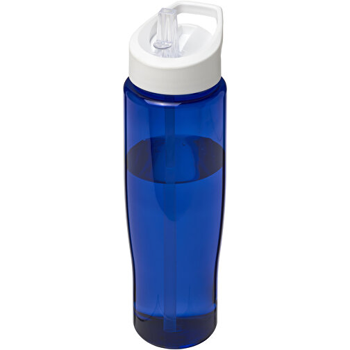 H2O Active® Tempo 700 Ml Sportflasche Mit Ausgussdeckel , blau / weiss, PET Kunststoff, 72% PP Kunststoff, 17% SAN Kunststoff, 11% PE Kunststoff, 23,40cm (Höhe), Bild 1