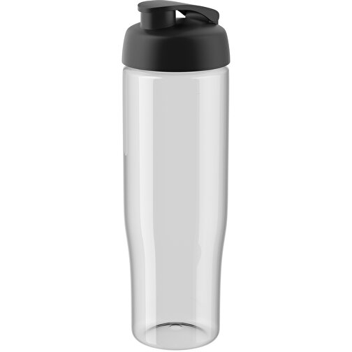 H2O Active® Tempo 700 Ml Sportflasche Mit Klappdeckel , transparent / schwarz, PET Kunststoff, PP Kunststoff, 23,90cm (Höhe), Bild 1