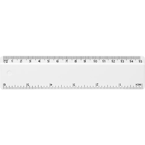 Renzo 15 Cm Kunststofflineal , weiß, GPPS Kunststoff, 15,80cm x 0,30cm x 3,70cm (Länge x Höhe x Breite), Bild 1