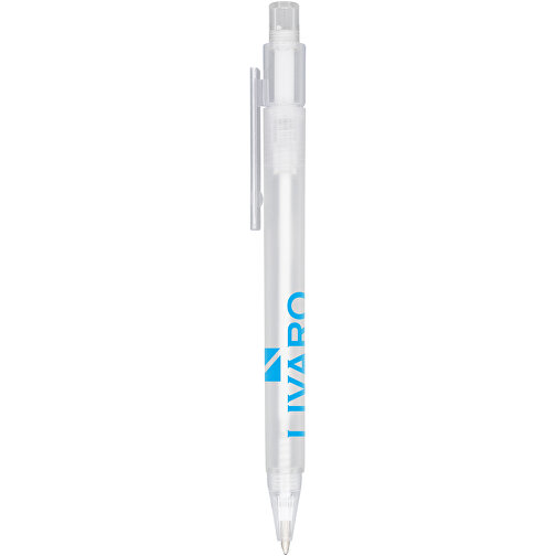 Calypso Kugelschreiber Transparent Matt , weiss gefrosted, ABS Kunststoff, 13,00cm (Höhe), Bild 5