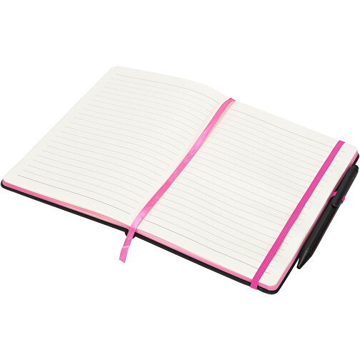 Noir Edge A5 Notizbuch Mit Farbigem Rand , schwarz / rosa, PU Kunststoff, 21,00cm x 1,70cm x 14,30cm (Länge x Höhe x Breite), Bild 3