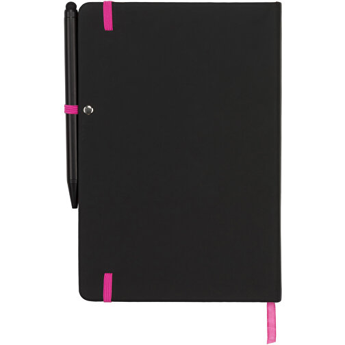 Noir Edge A5 Notizbuch Mit Farbigem Rand , schwarz / rosa, PU Kunststoff, 21,00cm x 1,70cm x 14,30cm (Länge x Höhe x Breite), Bild 5