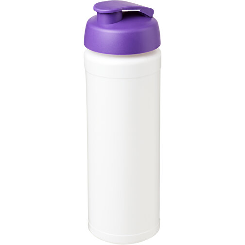 Baseline® Plus Grip 750 Ml Sportflasche Mit Klappdeckel , weiß / lila, HDPE Kunststoff, PP Kunststoff, 23,60cm (Höhe), Bild 1