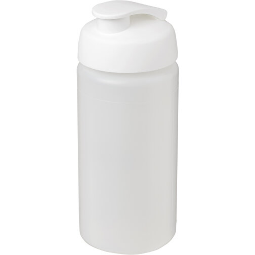 Baseline® Plus Grip 500 Ml Sportflasche Mit Klappdeckel , transparent / weiss, HDPE Kunststoff, PP Kunststoff, 18,50cm (Höhe), Bild 1