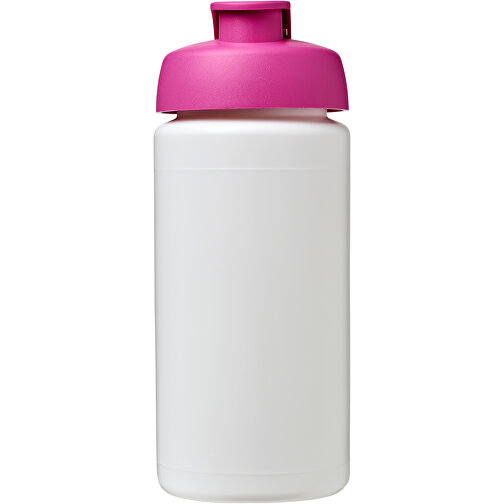 Baseline® Plus Grip 500 Ml Sportflasche Mit Klappdeckel , weiß / rosa, HDPE Kunststoff, PP Kunststoff, 18,50cm (Höhe), Bild 3