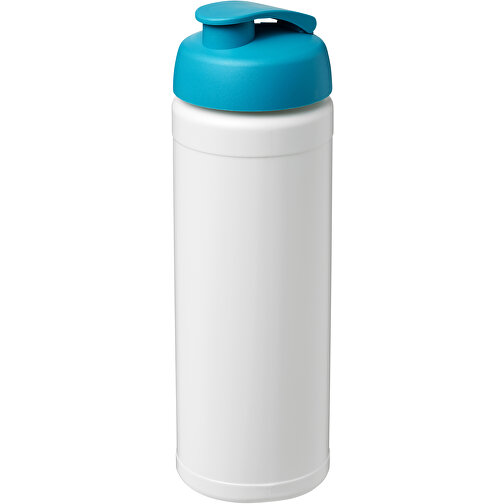 Baseline® Plus 750 Ml Flasche Mit Klappdeckel , weiß / aquablau, HDPE Kunststoff, PP Kunststoff, 23,60cm (Höhe), Bild 1