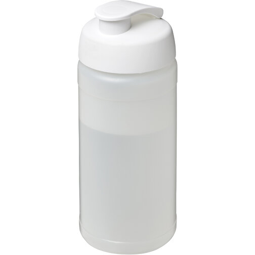 Baseline® Plus 500 Ml Sportflasche Mit Klappdeckel , transparent / weiss, HDPE Kunststoff, PP Kunststoff, 18,50cm (Höhe), Bild 1