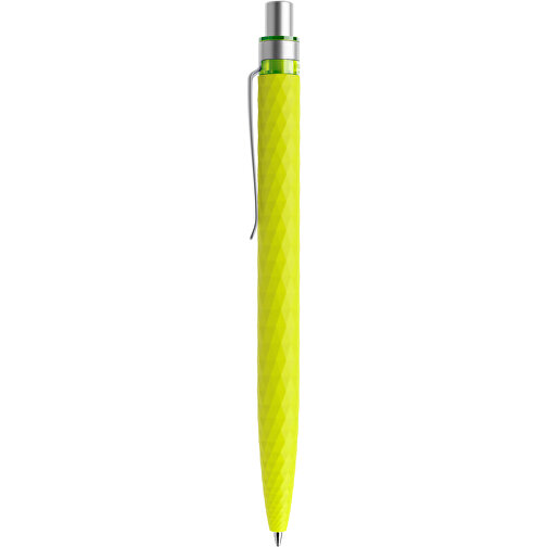 Prodir QS01 Soft Touch PRS Push Kugelschreiber , Prodir, gelbgrün/silber satiniert, Kunststoff/Metall, 14,10cm x 1,60cm (Länge x Breite), Bild 2