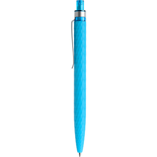 Prodir QS01 Soft Touch PRS Push Kugelschreiber , Prodir, cyanblau/silber, Kunststoff/Metall, 14,10cm x 1,60cm (Länge x Breite), Bild 2
