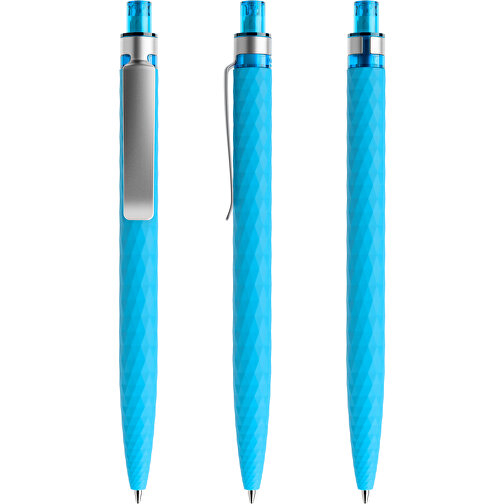 Prodir QS01 Soft Touch PRS Push Kugelschreiber , Prodir, cyanblau/silber, Kunststoff/Metall, 14,10cm x 1,60cm (Länge x Breite), Bild 6