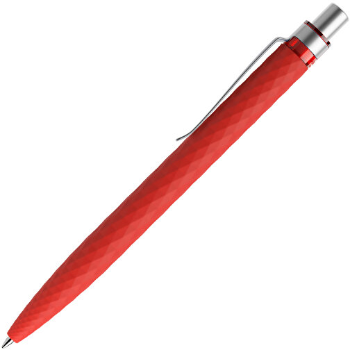 Prodir QS01 Soft Touch PRS Push Kugelschreiber , Prodir, rot/silber satiniert, Kunststoff/Metall, 14,10cm x 1,60cm (Länge x Breite), Bild 4
