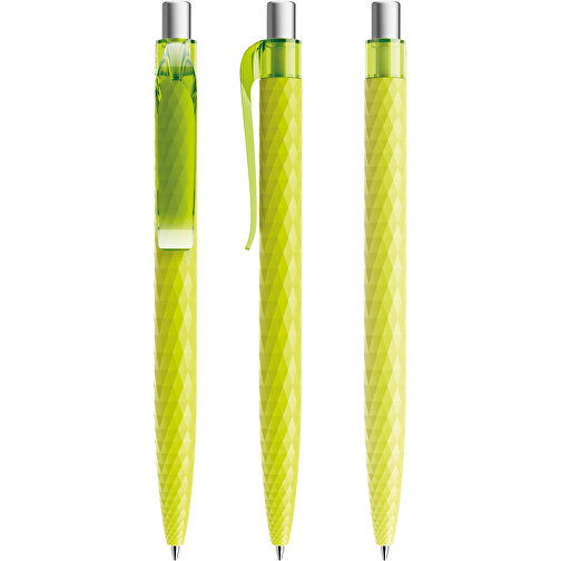 Prodir QS01 PMT Push Kugelschreiber , Prodir, gelbgrün/silber satiniert, Kunststoff/Metall, 14,10cm x 1,60cm (Länge x Breite), Bild 6