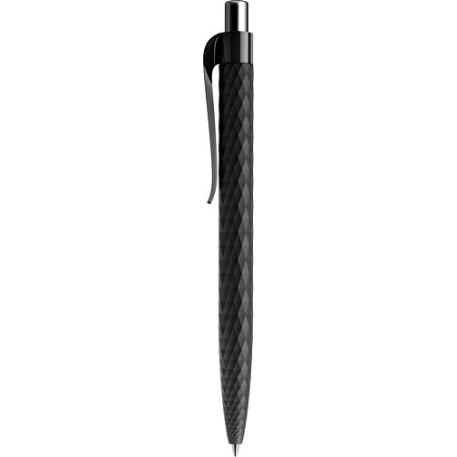 Prodir QS01 PMP Push Kugelschreiber , Prodir, schwarz/silber poliert, Kunststoff/Metall, 14,10cm x 1,60cm (Länge x Breite), Bild 2