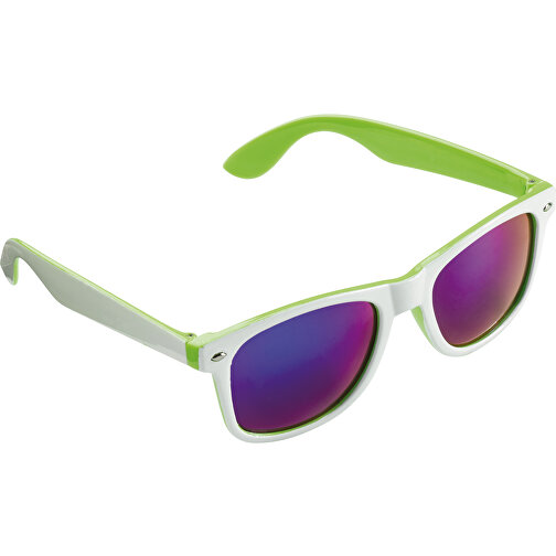 Sonnenbrille Jeffrey, Zweifarbig UV400 , weiss / hellgrün, Polycarbonat, 14,50cm x 4,80cm x 14,50cm (Länge x Höhe x Breite), Bild 1