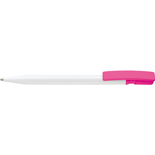 Kugelschreiber Nash Hardcolour , weiss / rosé, ABS, 14,50cm (Länge), Bild 3