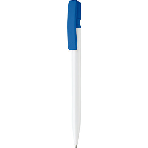 Kugelschreiber Nash Hardcolour , weiss / royalblau, ABS, 14,50cm (Länge), Bild 1