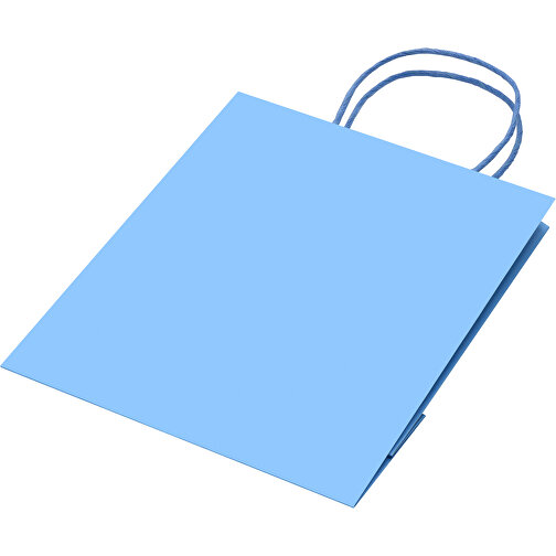 Kleine Papiertasche Im Eco Look 120g/m² , hellblau, Papier, 18,00cm x 24,00cm x 8,00cm (Länge x Höhe x Breite), Bild 4