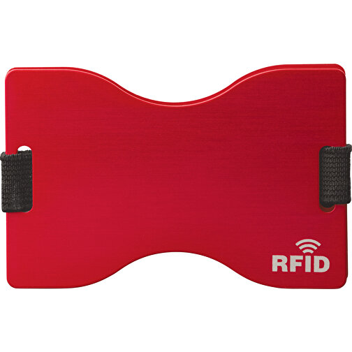 RFID Kartenhalter , rot, Aluminium & PolJater, 5,80cm x 0,50cm x 9,00cm (Länge x Höhe x Breite), Bild 1