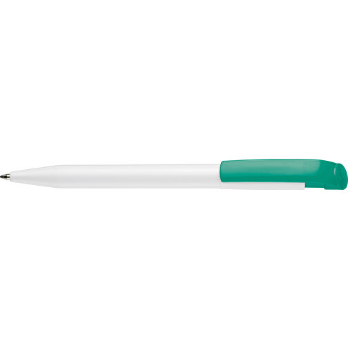 Kugelschreiber S45 Hardcolour , weiss / dunkelgrün, ABS, 13,80cm (Länge), Bild 3