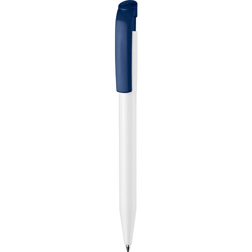 Kugelschreiber S45 Hardcolour , weiß / dunkelblau, ABS, 13,80cm (Länge), Bild 1