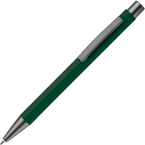 Metallkugelschreiber New York Soft-Touch , dunkelgrün, Aluminium & Metall, 13,60cm (Länge), Bild 2