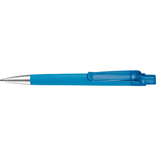 Kugelschreiber Triago Gummiert , hellblau, ABS, 14,50cm (Länge), Bild 3