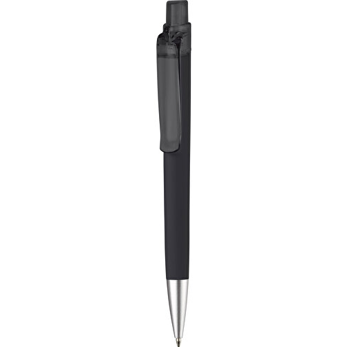 Kugelschreiber Triago Gummiert , schwarz, ABS, 14,50cm (Länge), Bild 1