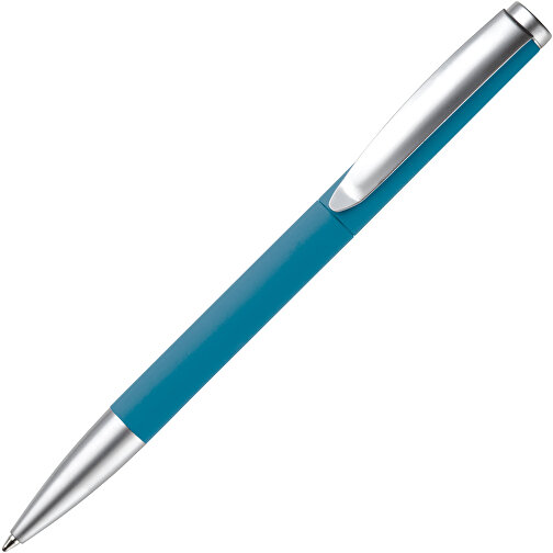 Kugelschreiber Modena Gummiert , blau, Aluminium, 14,00cm (Länge), Bild 2