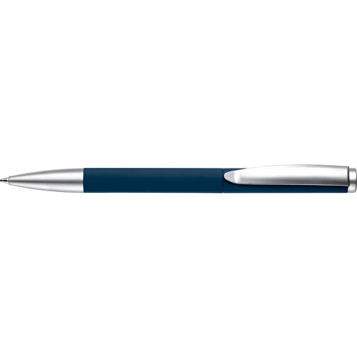 Kugelschreiber Modena Gummiert , dunkelblau, Aluminium, 14,00cm (Länge), Bild 3