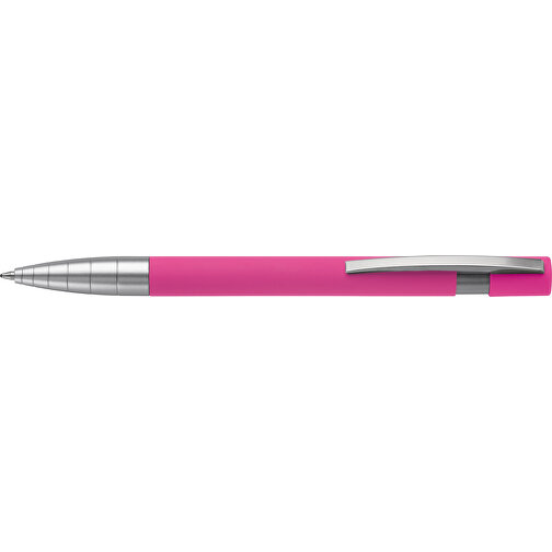 Kugelschreiber Santiago Gummiert , rosa, Aluminium & Metall, 14,20cm (Länge), Bild 3