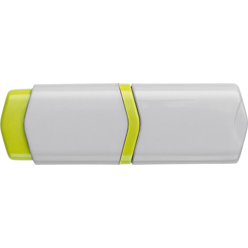 Textmarker Mini , weiß / gelb, ABS, 7,50cm x 1,30cm x 2,50cm (Länge x Höhe x Breite), Bild 1