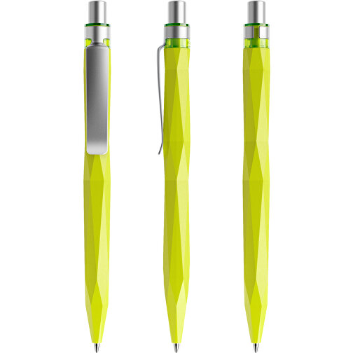 Prodir QS20 PMS Push Kugelschreiber , Prodir, gelbgrün / silber satiniert, Kunststoff/Metall, 14,10cm x 1,60cm (Länge x Breite), Bild 6