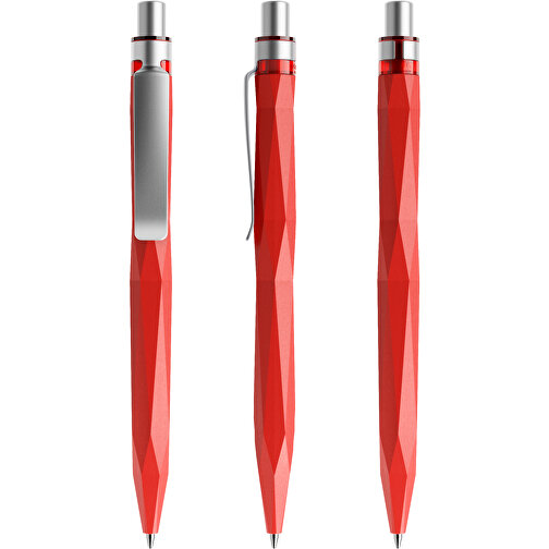 Prodir QS20 PMS Push Kugelschreiber , Prodir, rot / silber satiniert, Kunststoff/Metall, 14,10cm x 1,60cm (Länge x Breite), Bild 6